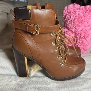 Torrid Brown Leather Ankle Boots